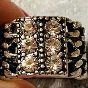 Premier Designs Silver and Black Ring